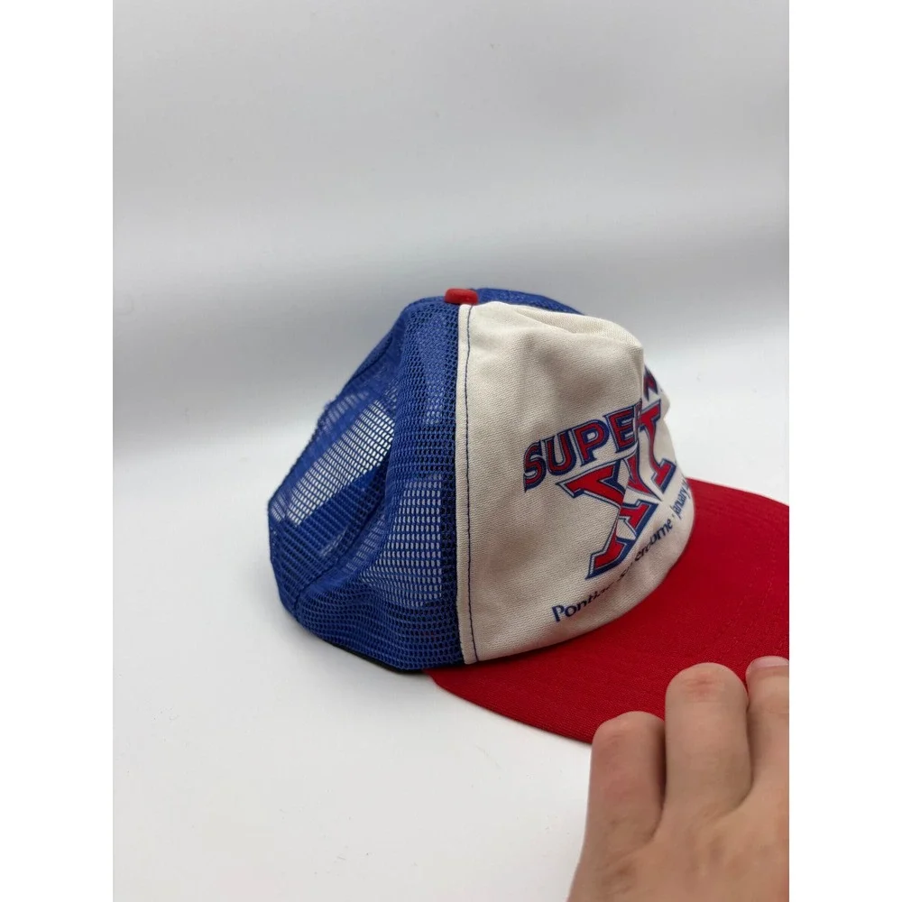 VTG 80s Super Bowl XVI Trucker Hat Pontiac Silverdome NFL Snapback Cap New Era